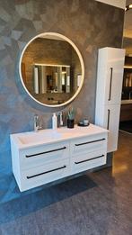 Badmeubel wit hgl 120 cm links met hoge kast NIEUW, Ophalen, 100 tot 150 cm, Nieuw, Minder dan 100 cm