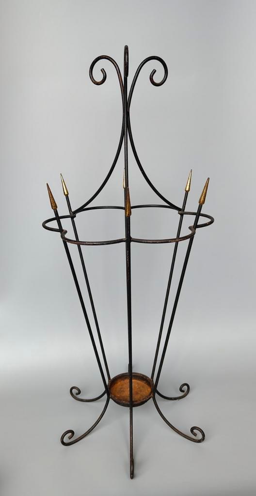 Hollywood Regency paraplubak paraplu standaard Maison Jansen, Huis en Inrichting, Woonaccessoires | Paraplubakken, Metaal, Verzenden