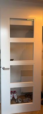 Svedex opdekdeur met glas, linksdraaiend, 231,5x93cm, Doe-het-zelf en Verbouw, Deuren en Horren, Ophalen, 80 tot 100 cm, 215 cm of meer