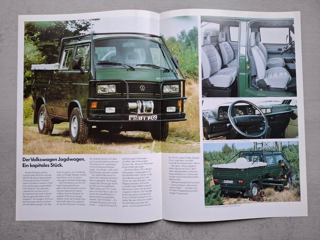 Volkswagen T3 "Jagdwagen" folder - 1989, Ophalen of Verzenden, Zo goed als nieuw, Volkswagen