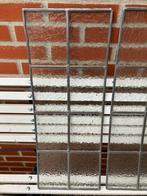 2 antieke glas en lood (wit glas) voordeur ramen, Gevelraam of Ruit, Gebruikt, Minder dan 80 cm, Ophalen of Verzenden