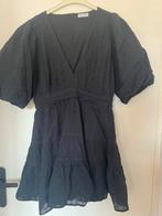 Loavies zwarte broderie jurk met ballonmouwen, Zwart, Maat 42/44 (L), Ophalen of Verzenden, Zo goed als nieuw