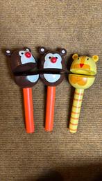 Houten kleppers aap en tijger, Ophalen of Verzenden, Zo goed als nieuw