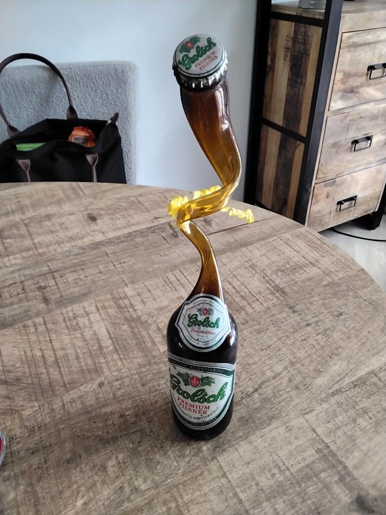 Grolsch flesje met gedraaide hals, Ophalen of Verzenden, Zo goed als nieuw, Flesje(s), Grolsch