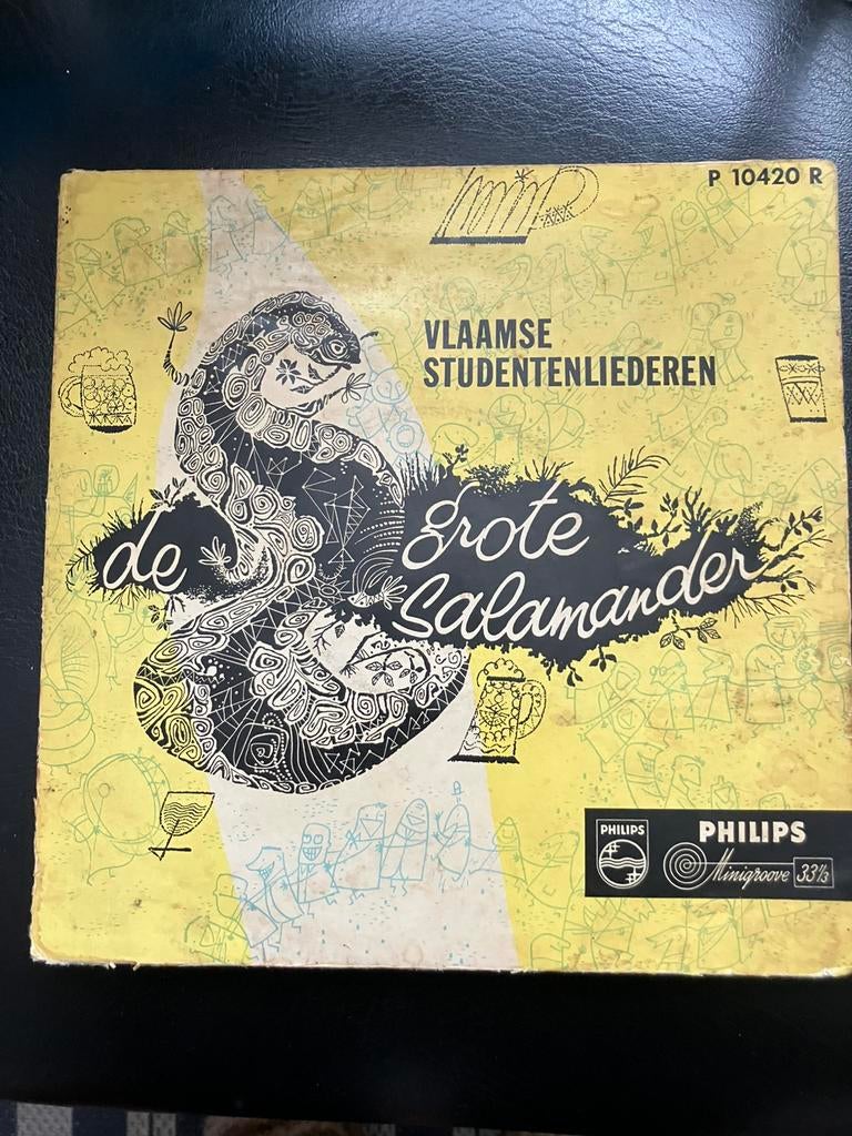 Vinyl 10" LP Vlaamse Studentenliederen Grote Salamander, Ophalen of Verzenden, Zo goed als nieuw, Overige onderwerpen