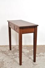 Antieke eiken side table bijzettafel 2 laden ca 1900, Huis en Inrichting, Tafels | Sidetables, Gebruikt, 50 tot 100 cm, Ophalen of Verzenden