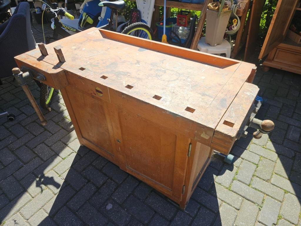 School werkbank, Doe-het-zelf en Verbouw, Werkbanken, Ophalen, Gebruikt, Schoolwerkbank, Vintage