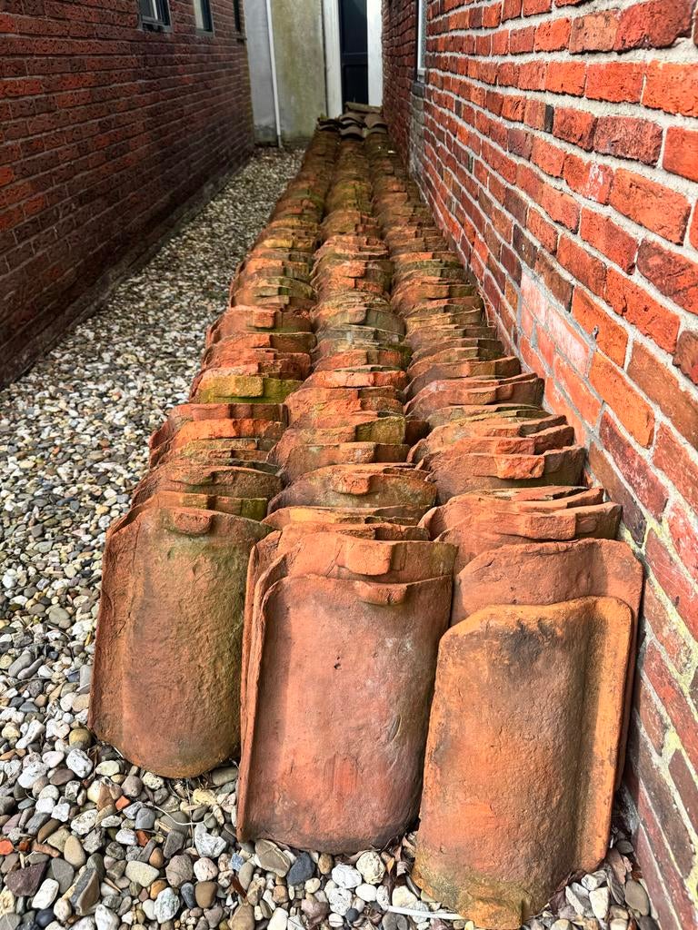 Oud Hollandse dakpannen, ongeveer 600 stuks!, Ophalen, Gebruikt, Steen of Klei, 15 m² of meer