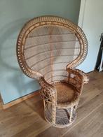 Vintage Rotan Pauwenstoel - Bohemian Stijl, Ophalen, Gebruikt, Bruin, Riet of Rotan