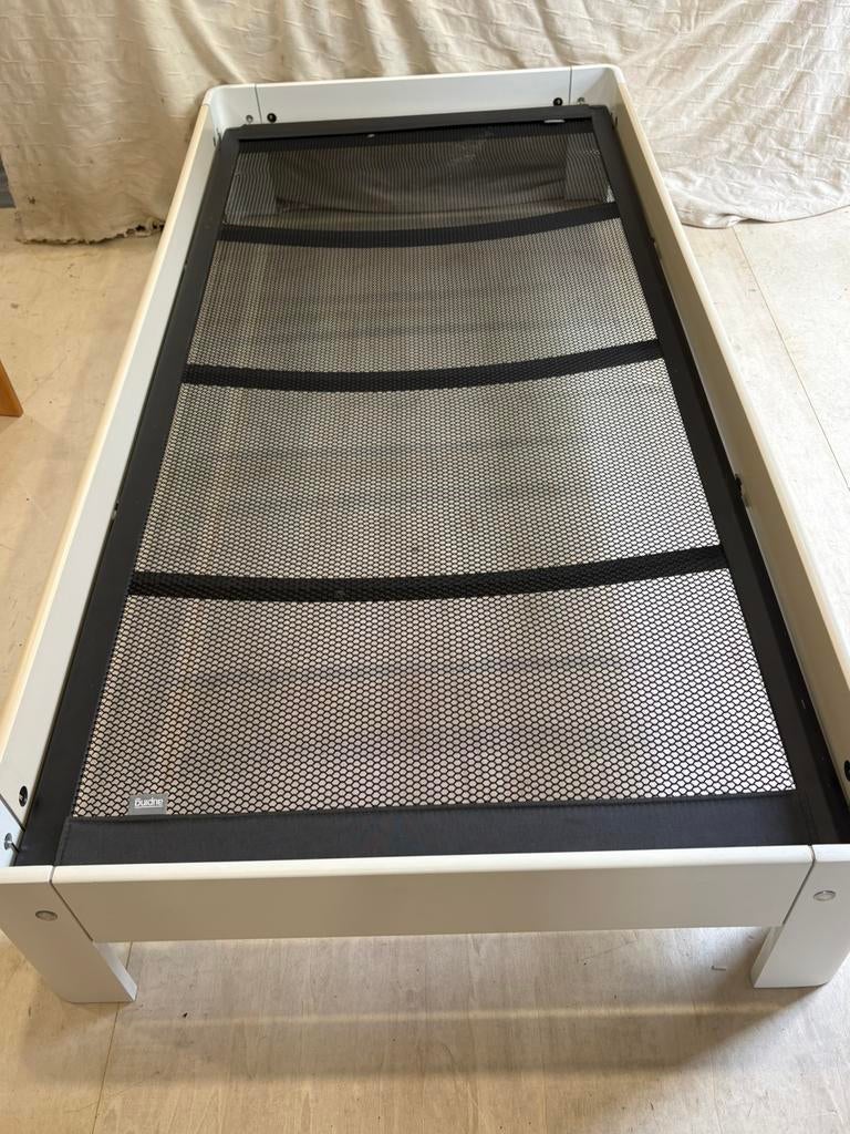 Te koop Auping Auronde 100x210. 34.5 cm hoog  wit  met zalm, Ophalen of Verzenden, Huis en Inrichting