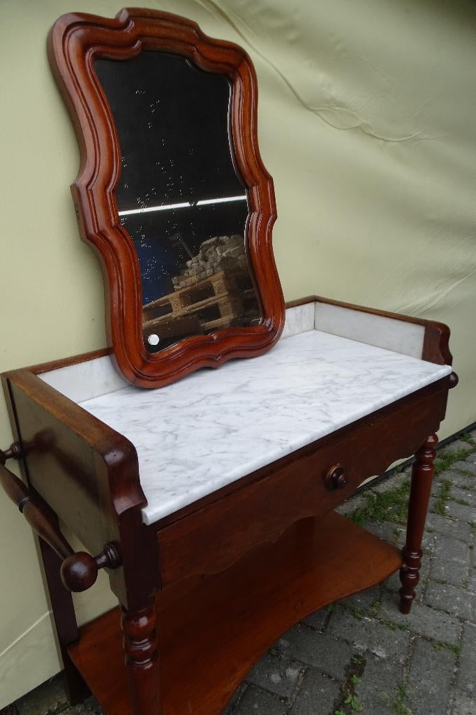 Antiek wasmeubel/commode met losse spiegel, Antiek en Kunst, Ophalen