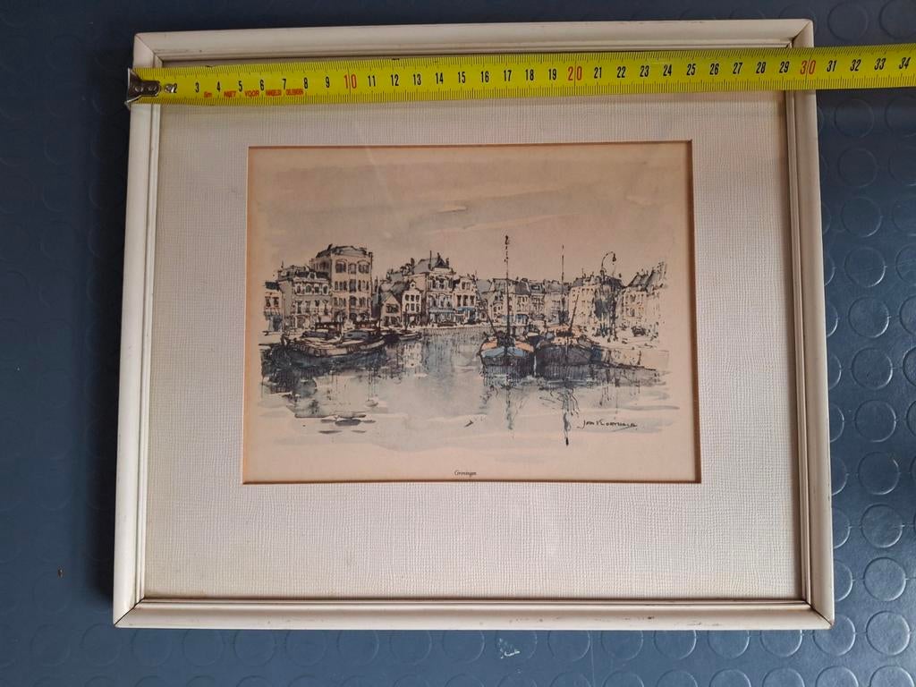 Jan Korthals ets grafiek Groningen, Ophalen of Verzenden