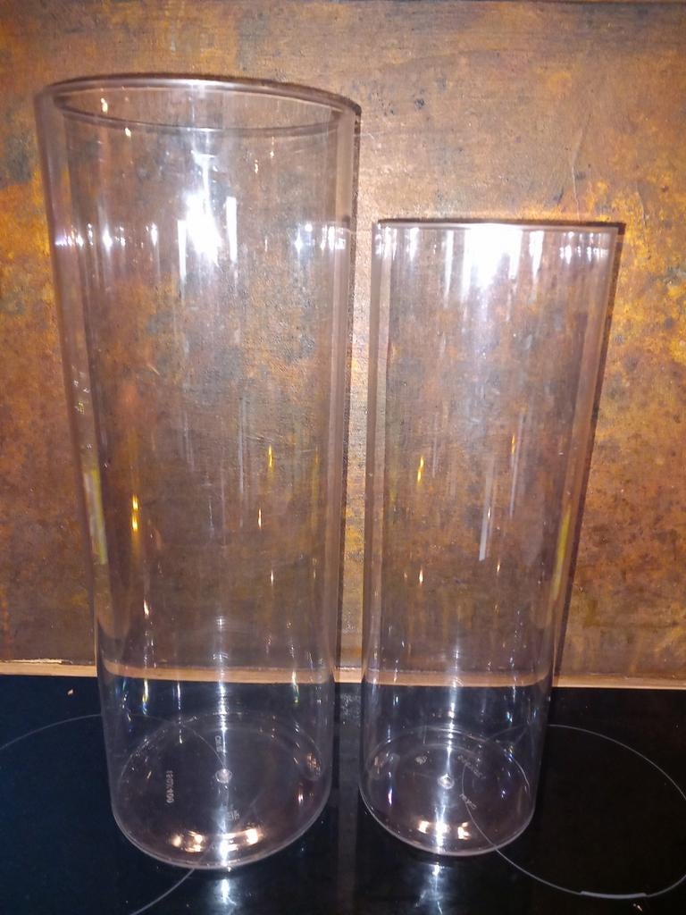 2 plexi cilinder vazen binnenvazen decoratie set kokers, Ophalen, Nieuw, Kunststof, Minder dan 50 cm