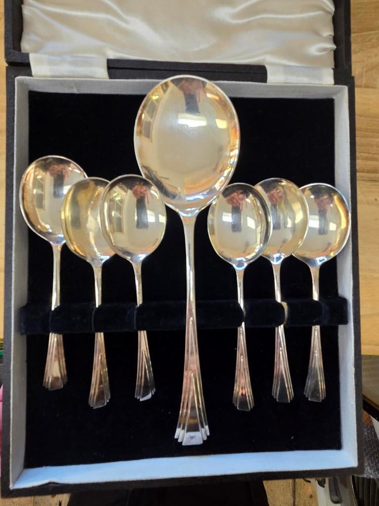 Zilver Lepelset in Luxe Doos - 7 Stuks, Ophalen of Verzenden