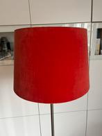 Staande lamp met fluwelen oranje kap en tafellamp, Ophalen of Verzenden, Gebruikt, Rond, 50 cm of meer