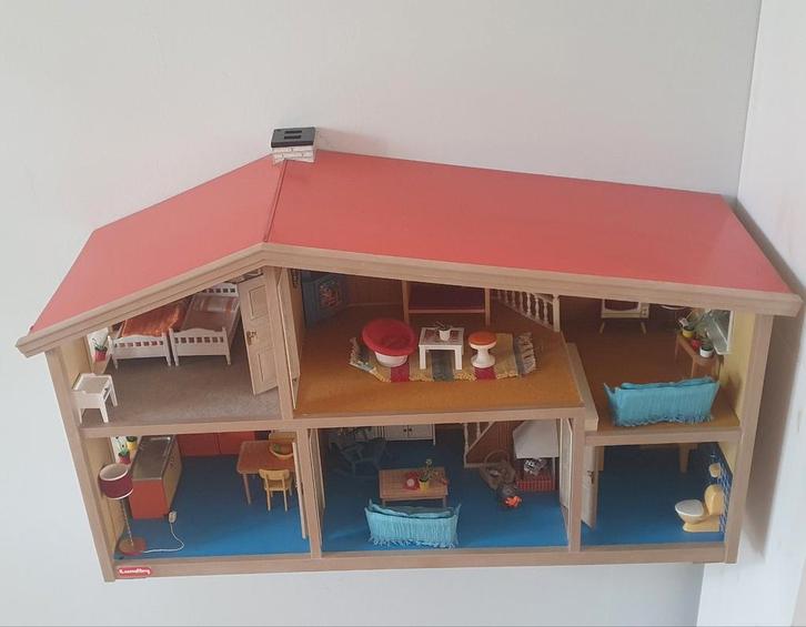 Lundby poppenhuis vintage jaren '60/'70, Kinderen en Baby's, Speelgoed | Poppenhuizen, Gebruikt, Poppenhuis, Ophalen