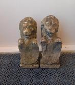 Voor de tuin of raam decoratie 2 betonnen leeuwtjes, Ophalen of Verzenden