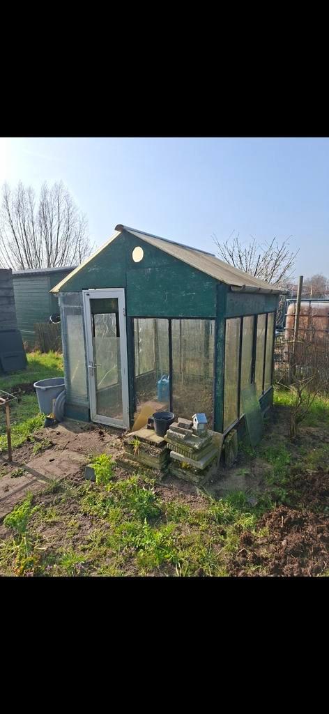 Tuinkas met houten constructie, Tuin en Terras, Kassen, Gebruikt, Aluminium, Glas, Ophalen of Verzenden