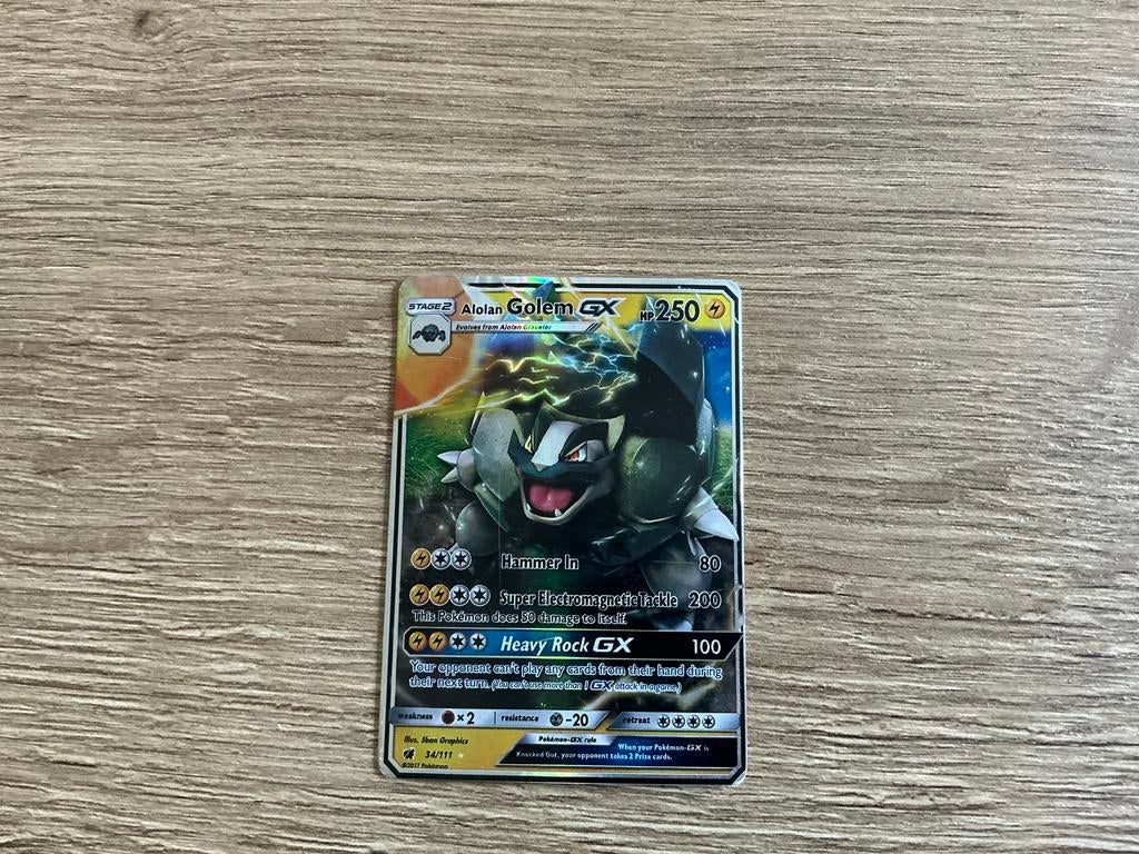 Alolan Golem GX Pokémon Kaart - Zeldzaam, Ophalen, Gebruikt, Losse kaart