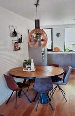 Ronde eettafel van elmwood hout 152 diameter, Huis en Inrichting, Tafels | Eettafels, Ophalen, Gebruikt, 150 tot 200 cm, Rond