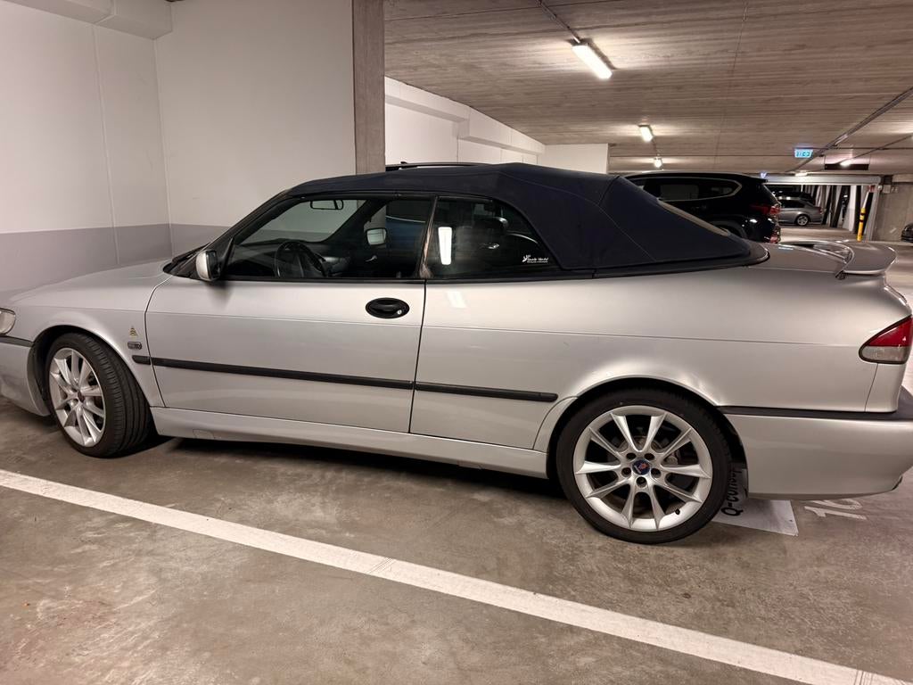 Saab 900 2.0 Turbo Cabrio 1995 Grijs Viggen look, Auto's, Saab, Voorwielaandrijving, Zwart, 4 cilinders, Cabriolet