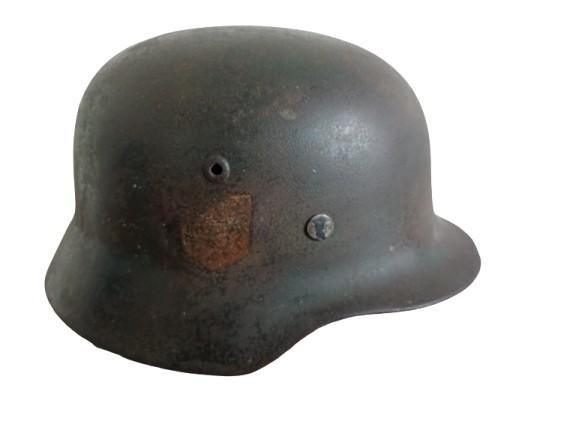 Duitse helm M-40 Kriegsmarine Normandië schuurvondst, Verzamelen, ., Ophalen of Verzenden, Duitsland, .