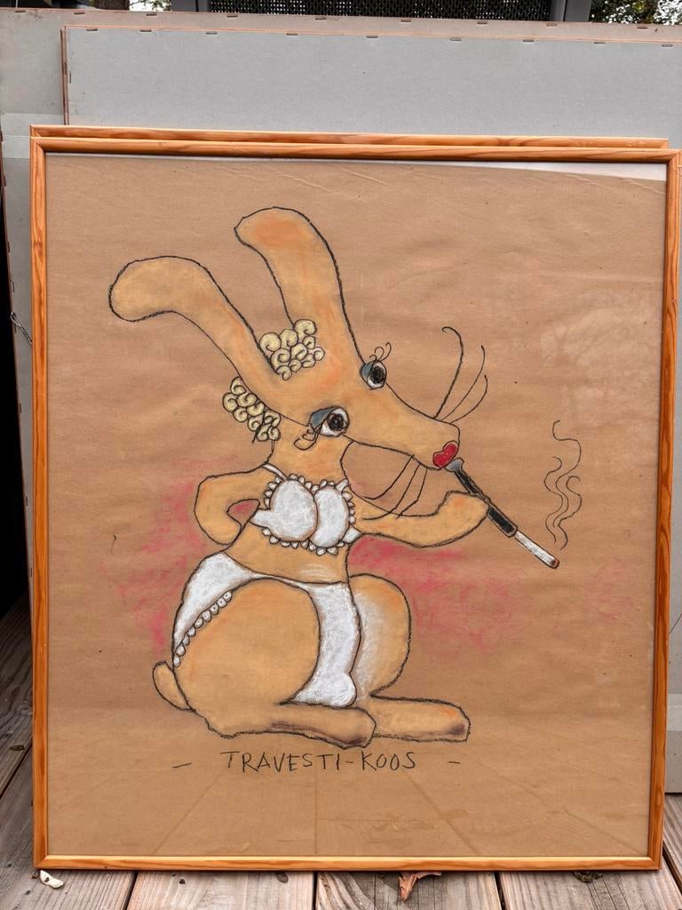 Unieke serie van 9 ondeugende tekeningen, Antiek en Kunst, Kunst | Tekeningen en Foto's, Ophalen
