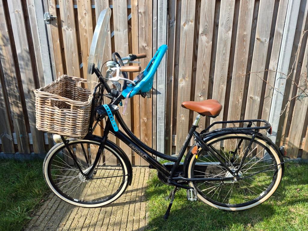 Moederfiets Cortina met kinderzitje van Yepp, Fietsen en Brommers, Gebruikt, Versnellingen, 1 zitje, Ophalen