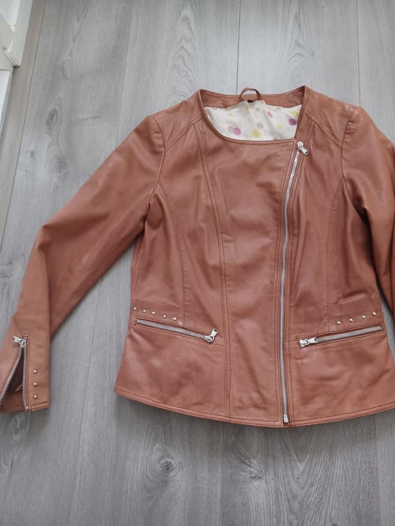 Als nieuw Piet Zoomers leren jas maat 44, Bruin, Maat 42/44 (L), Ophalen of Verzenden, Zo goed als nieuw