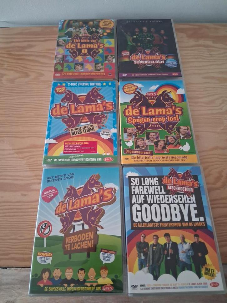 6x DVDs de Lama's, Cd's en Dvd's, Dvd's | Cabaret en Sketches, Zo goed als nieuw, Alle leeftijden, Ophalen of Verzenden