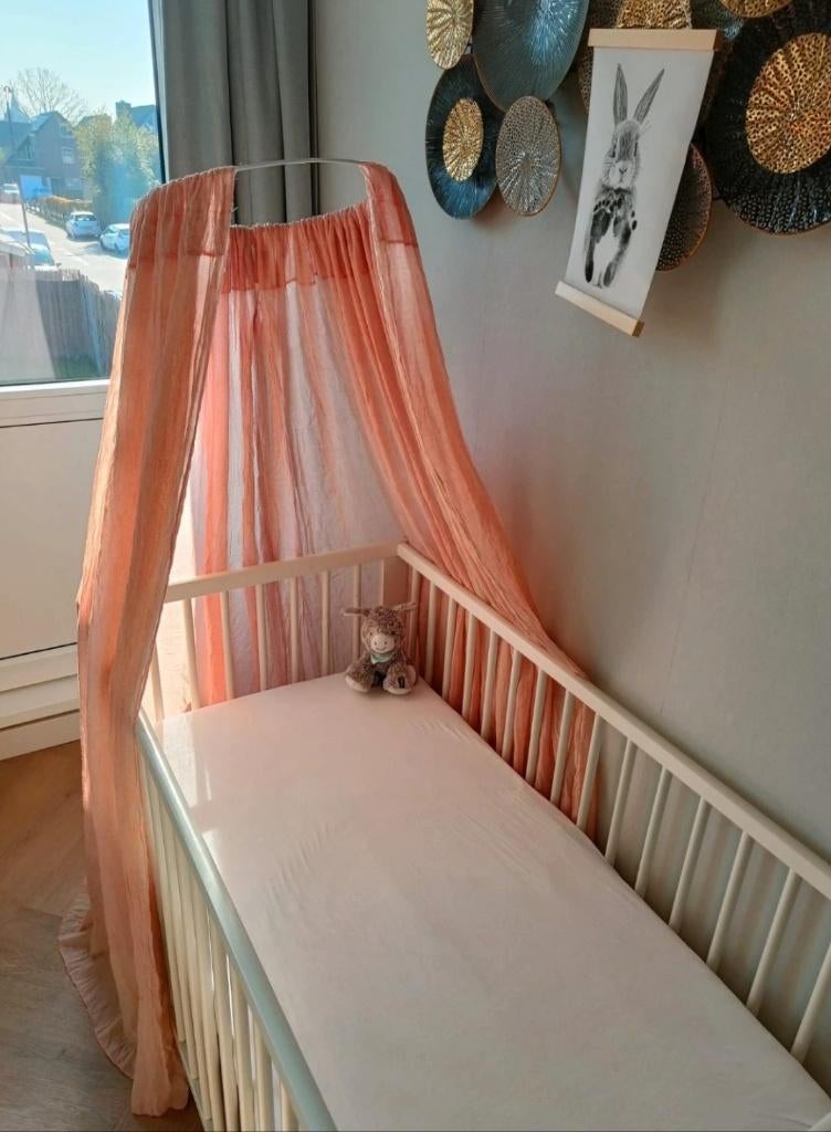 Jolein baby sluier vintage (pale pink), bed hemeltje 155cm, Ophalen of Verzenden, Gebruikt, Klamboe