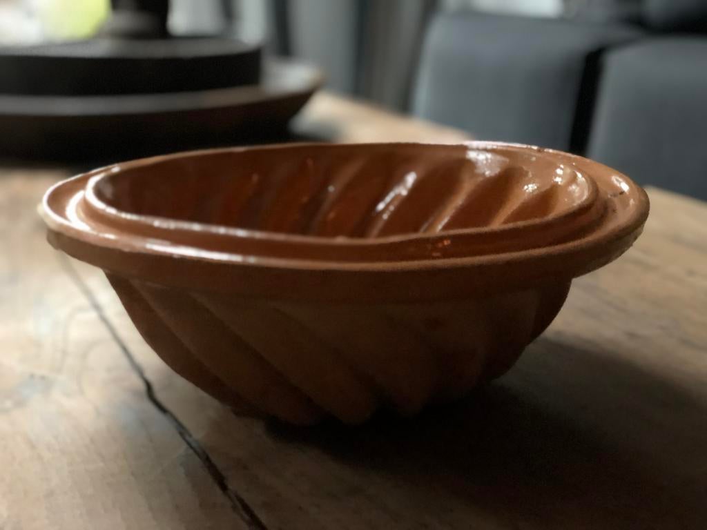 Oude aardewerk tulband brocante landelijk sleets imperfect, Ophalen of Verzenden