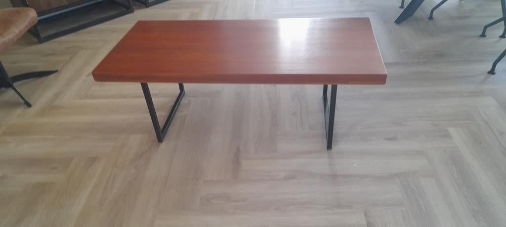 Vintage salontafel teak(fim meurop, Huis en Inrichting, Tafels | Salontafels, Ophalen, 100 tot 150 cm, 50 tot 100 cm, Metaal