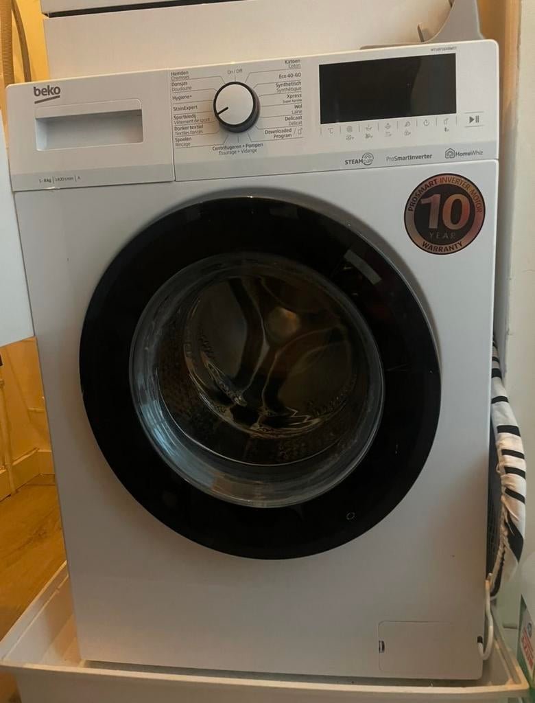 Beko wasmachine WTV8716XBWST SteamCure | uitstekende staat, Ophalen, Minder dan 85 cm, Zo goed als nieuw, Energieklasse A of zuiniger