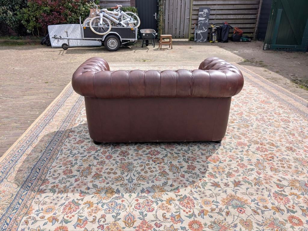 Chesterfield bankje - 90cm breed, 165cm lang, Huis en Inrichting, Ophalen, Gebruikt, Chesterfield, Tweepersoons