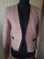 Mooi pastel tweed boucle H&M jasje roze wit zwart 36 38., H&M, Verzenden, Zo goed als nieuw, Jasje