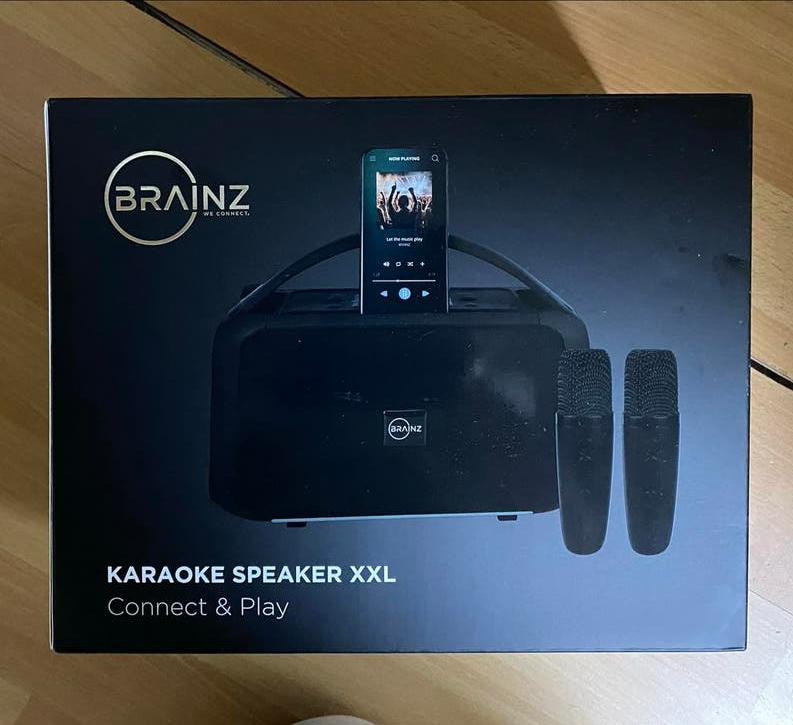 Brainz Karaoke Speaker XXL met 2 microfoons, Ophalen of Verzenden, Nieuw, Complete set
