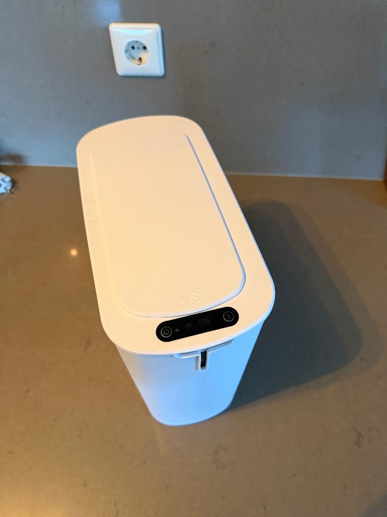 Afvalemmertje wit, 12 ltr met bewegingssensor (Nieuw!), Kunststof, Nieuw, Ophalen of Verzenden, Minder dan 50 cm