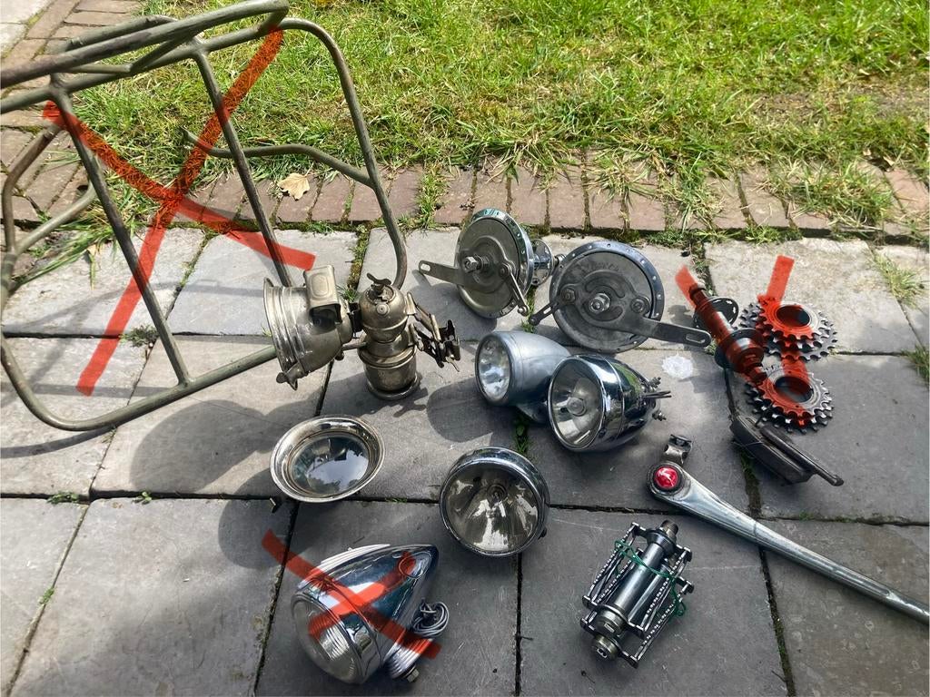 Oldtimer fiets onderdelen diversen., Fietsen en Brommers, Fietsonderdelen, Ophalen of Verzenden, Zo goed als nieuw