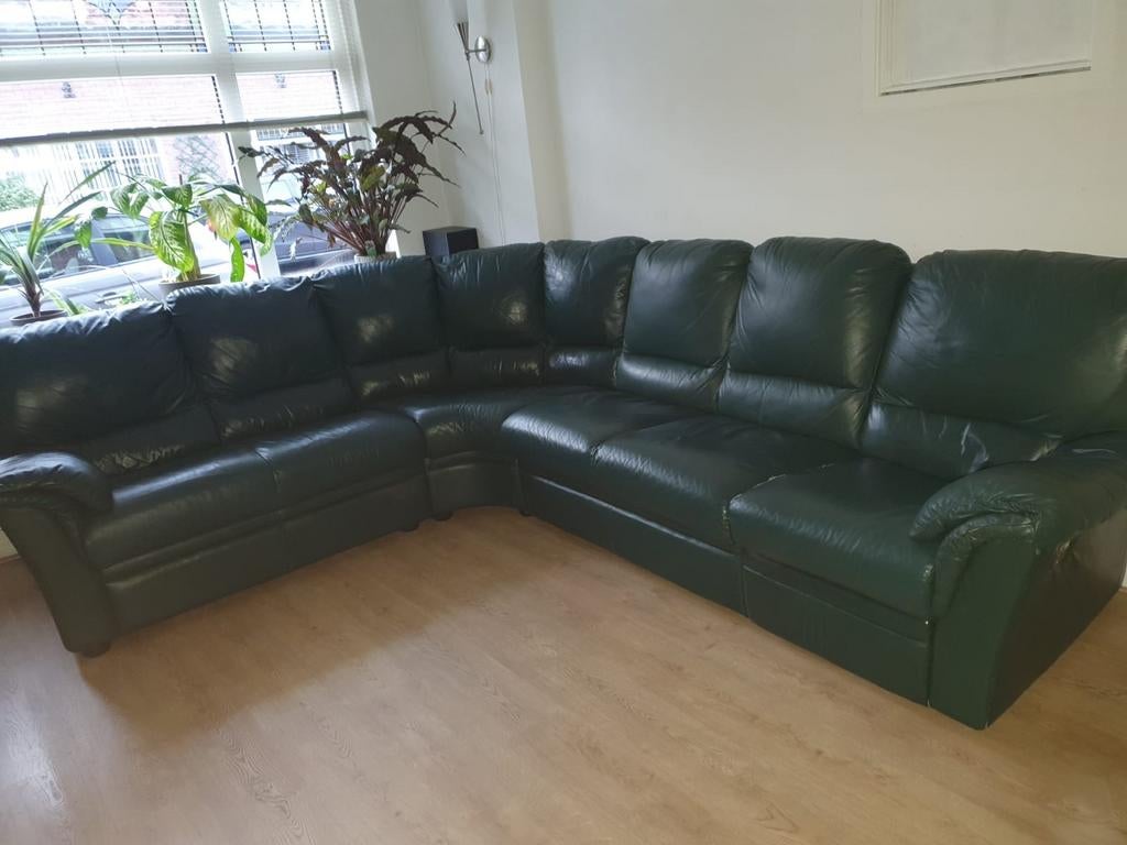 Natuzzi leren hoekbank met relaxfunctie, Huis en Inrichting, Banken | Bankstellen, Ophalen, Gebruikt, Hoekbank, Leer