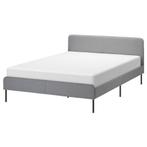 Bed IKEA Slattum lichtgrijs 160x200, Ophalen, Zo goed als nieuw, Tweepersoons, 160 cm