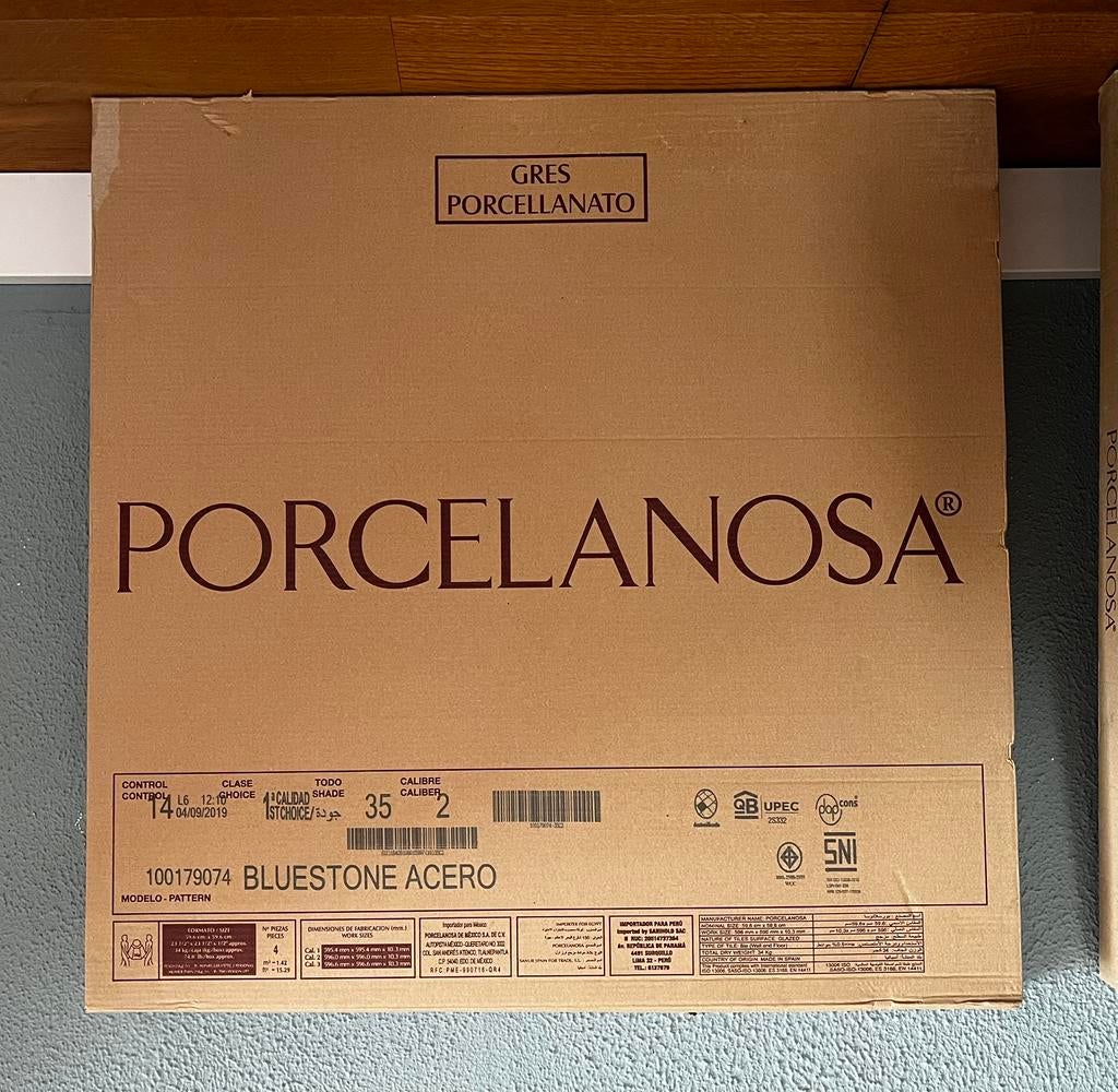 Porcelanosa Bluestone Acero 60 x 60, Ophalen, 60 cm of meer, Nieuw, Minder dan 5 m²
