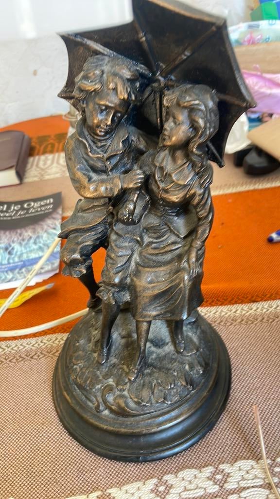 Antieke lamp, Huis en Inrichting, Lampen | Tafellampen, Ophalen of Verzenden, Zo goed als nieuw, Minder dan 50 cm