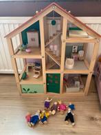 Houten Poppenhuis met Inboedel en Poppetjes - Nieuwstaat, Ophalen, Nieuw, Poppenhuis