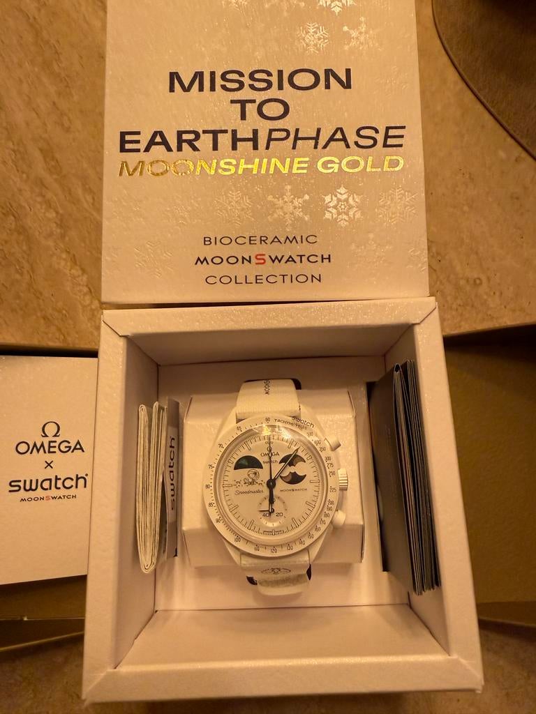 Omega x Swatch MoonSwatch Mission to Earthphase, Ophalen, Kunststof, Polshorloge, Swatch