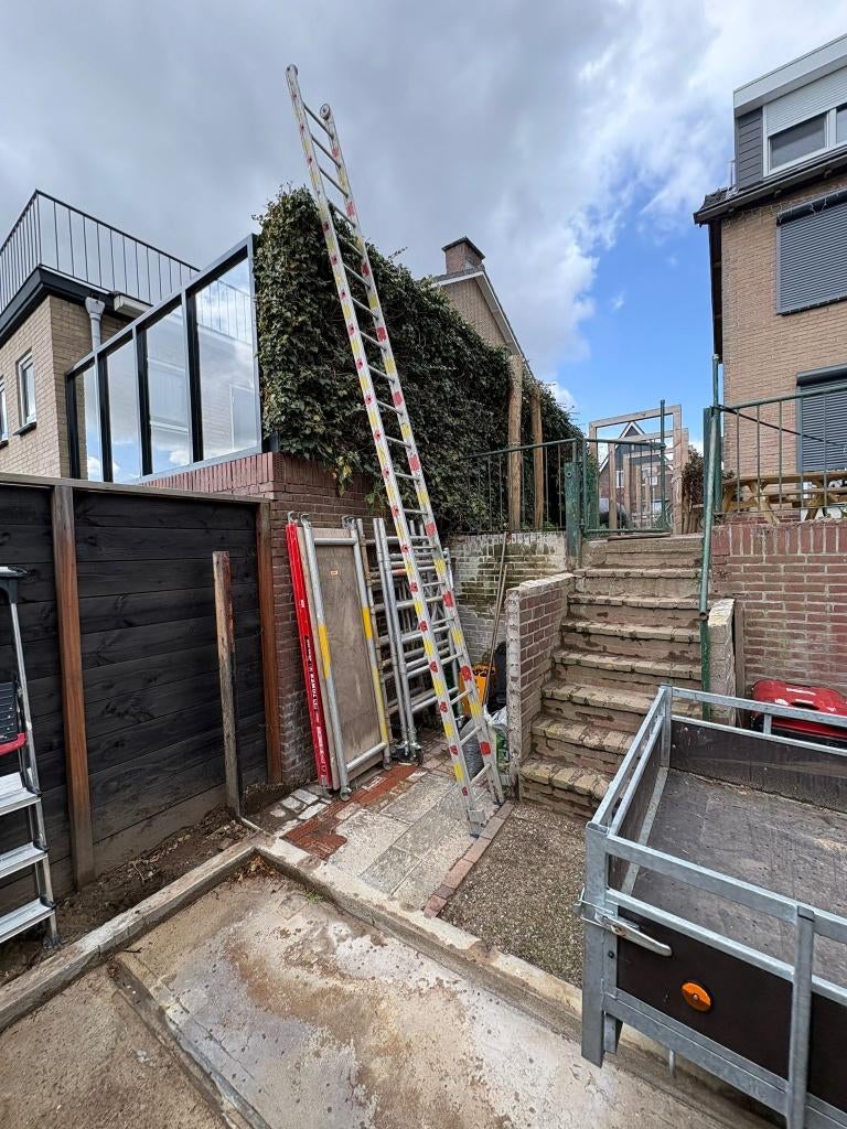 Ladder 2x20, Doe-het-zelf en Verbouw, Ladders en Trappen, Ophalen, Gebruikt, Ladder, Opvouwbaar of Inschuifbaar
