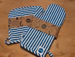 Oven handschoenen en pannenlappen roze en blauw, Ophalen of Verzenden, Nieuw, Blauw