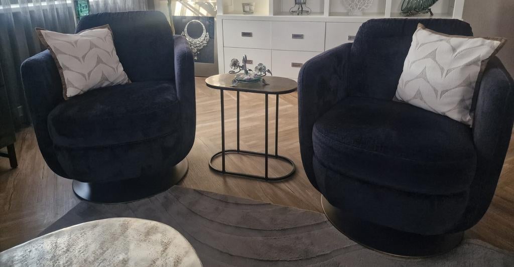 Richmond fauteuils 2 stuks zwart (Buitenkansje), Ophalen, 75 tot 100 cm, 50 tot 75 cm