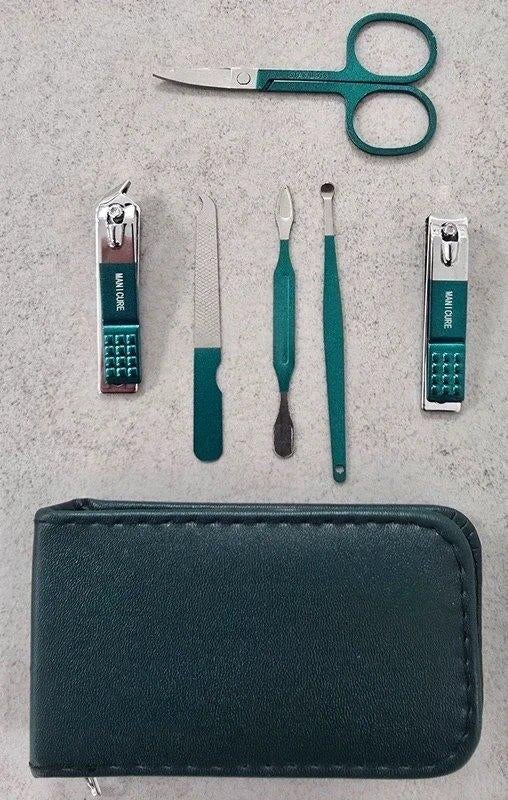 Luxe 6-delige Manicure & Pedicure Set – RVS in Zwart Etui, Nieuw, Ophalen of Verzenden, Handen en Nagels, Toebehoren