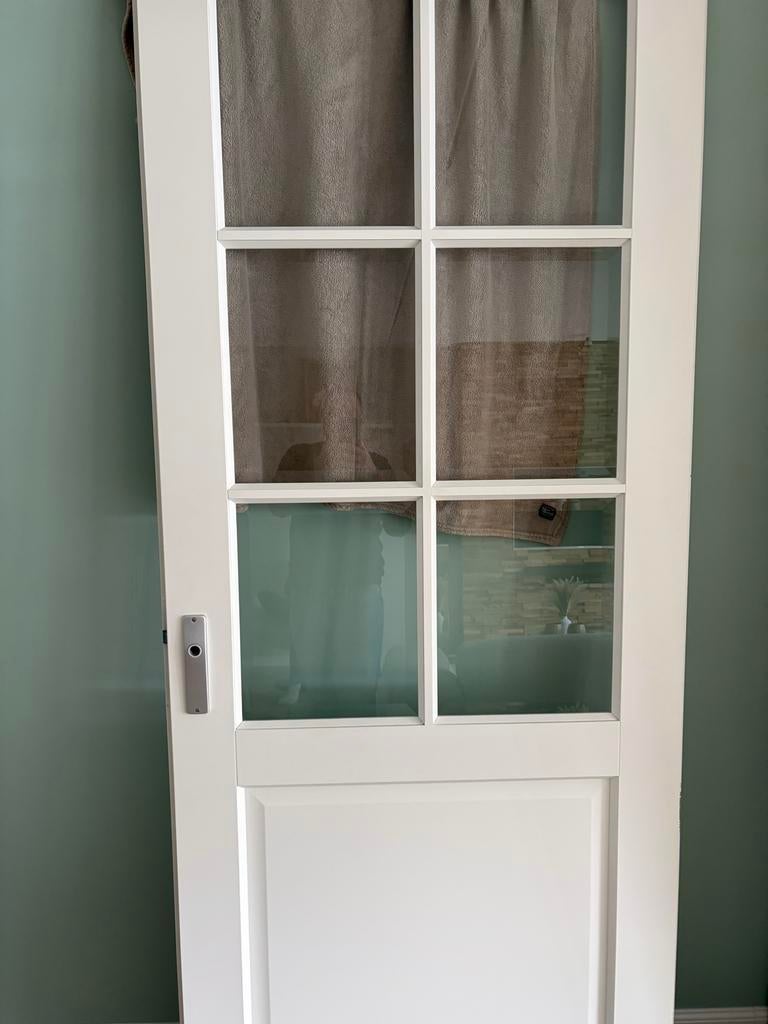 Berkvens binnendeur klassiek met glas 231,5 x 93 cm, Doe-het-zelf en Verbouw, Deuren en Horren, Gebruikt, 80 tot 100 cm, 215 cm of meer